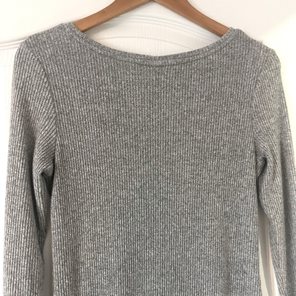 A New Day Gray Long Sleeve Waffle Knit Cozy Soft Thick Sweater Dress S - Picture 9 of 11